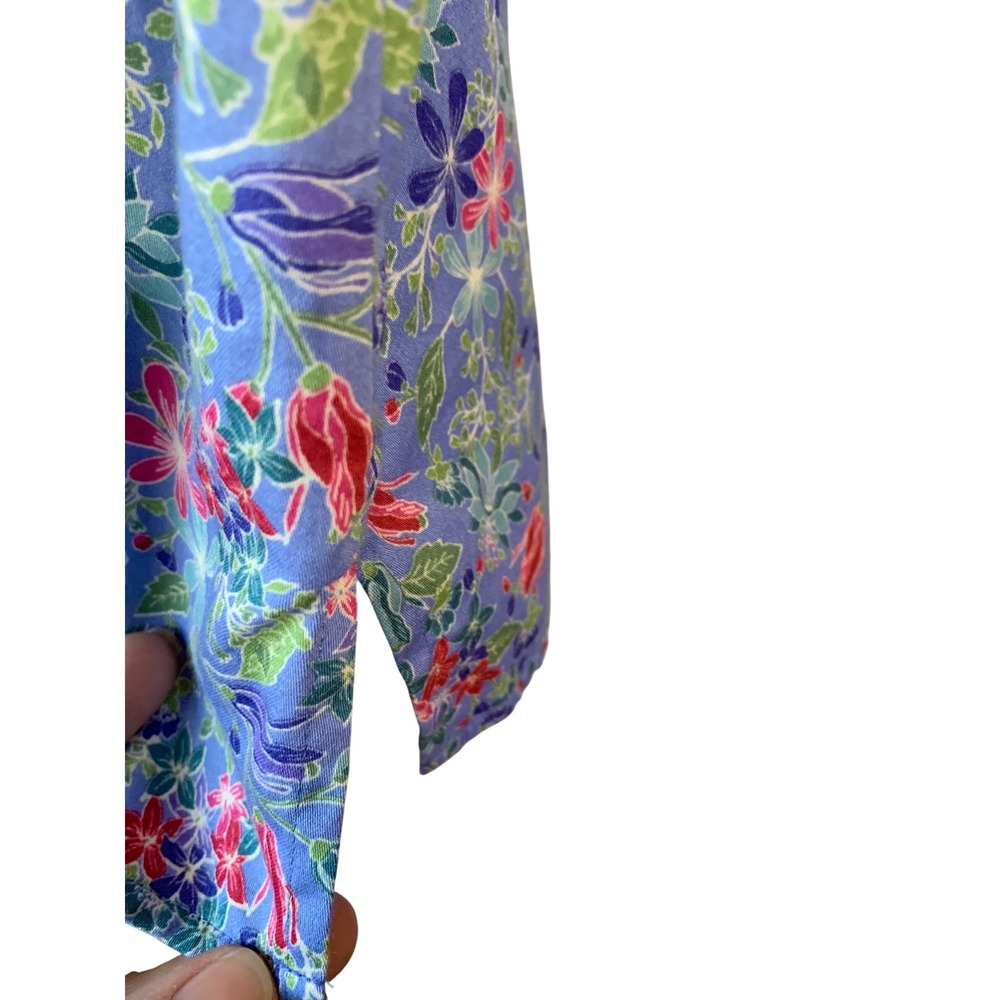 FOXCROFT for APPLESEED'S Button Up Shirt Floral Long Sleeve Wrinkle Free Size 16 - Picture 7 of 11